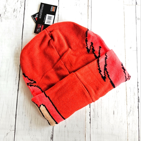 Chucky Halloween Cuff Roll down Beanie Cap O/S Unisex Adult Red & Black Soft - Picture 2 of 8